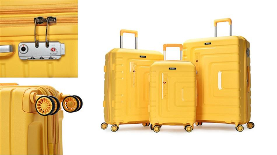 FOGG - סט מזוודות פוליפרופילן LIVERPOOL PP yellow - כולל משלוח